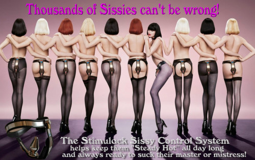 katydreamsandfantasies:just-a-princess:Ladies keep your sissy restrained down there. A secured sissy is an obedient sissy. It also gives them a nice flat front in her panties. The only bulge a sissy should have. Is your strapon’s bulge and only in her