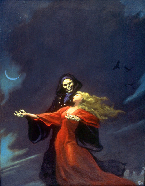 theartofmichaelwhelan: STEPPIN’ OUT (Danse Macabre) by Michael Whelan.  Acrylic on illustration boar