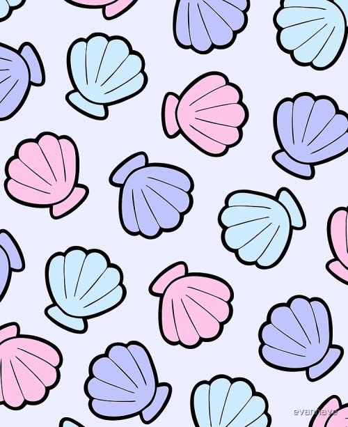 patternvomit:pastel seashell pattern by evannave