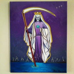 Selfishuniverse:  La Santa Muerte Bryan Perez-Lustre Acrylic On Canvas 16Inx20In