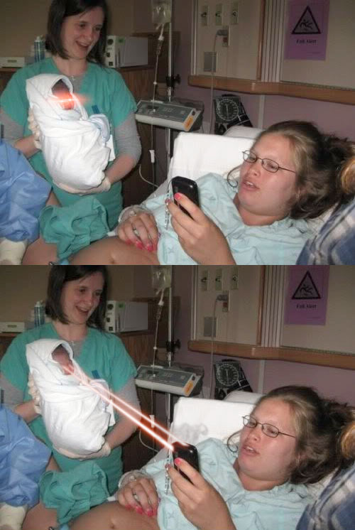 thefrogman:  One of my first major claims to fame was a website called Babies With Laser Eyes. These are some of my favorite creations from that.  