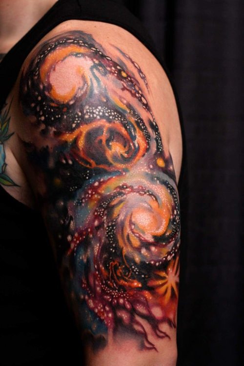 tattoosnyc:  Colliding Galaxies by Gabriel Tenneson from Transformation Gallery and Tattoo (Springfield, MO) at the Seattle Tattoo Expo. http://ift.tt/1UPKOkB 