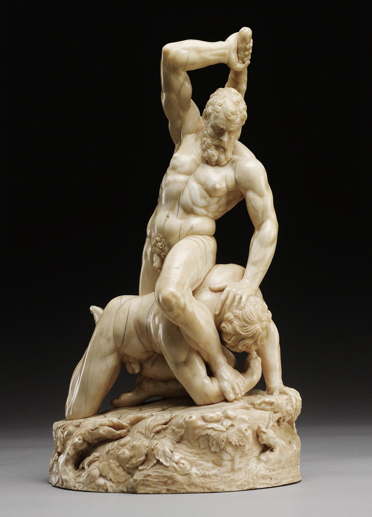 hadrian6:  Hercules and Cacus. 1640. circle of Leonard Kern. German 1588-1662. ivory.