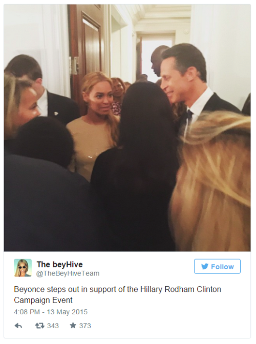 Hillary can stop campaigning now: Beyoncé makes appearance at Clinton fundraiserQueen Bey is no stra