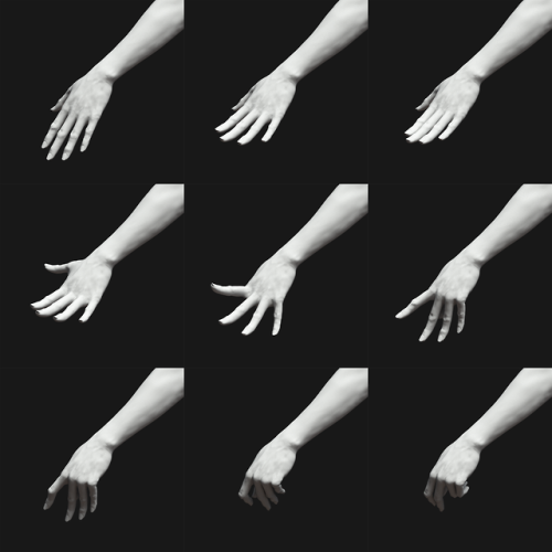 Some hand reference tests that I rendered in Daz! 