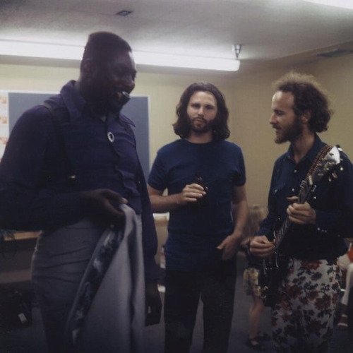 Jim Morrison And Robby Krieger With Albert King, Vancouver 1970