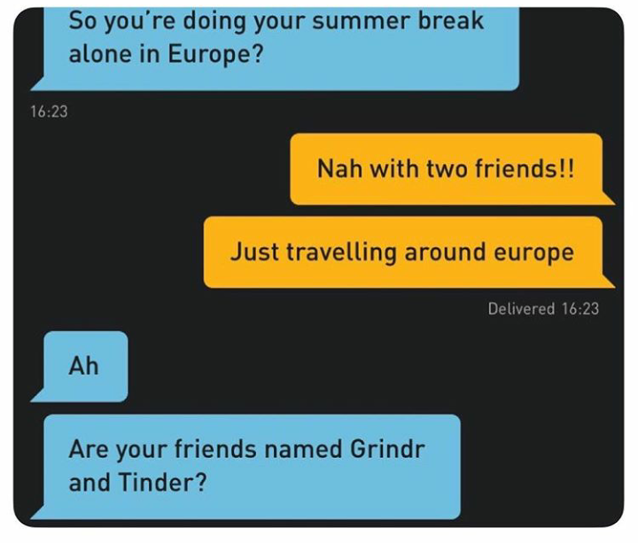 hilariousgrindr: I can’t believe I just witnessed murder. 