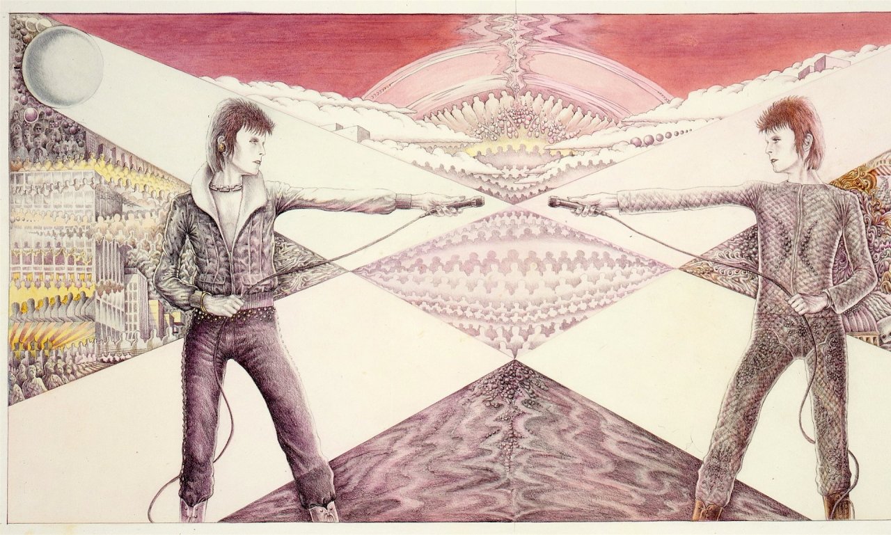 berlinsbowie:  George Underwood’s artwork for David Bowie’s unreleased 1972 album