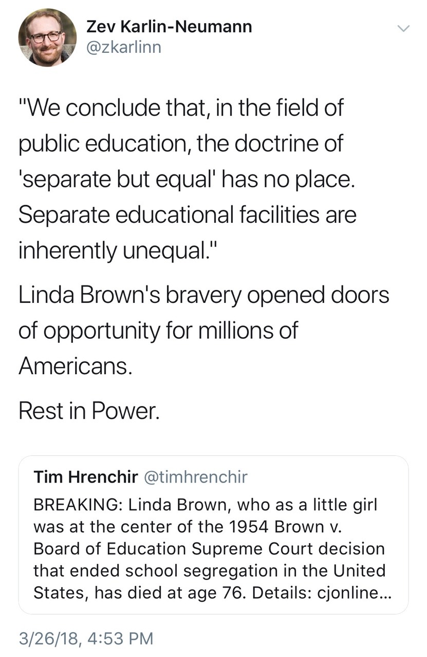 odinsblog:Rest In Peace, Linda Brown. Thank you for your courage in the fight to