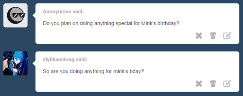 Happy belated birthday, Mink!