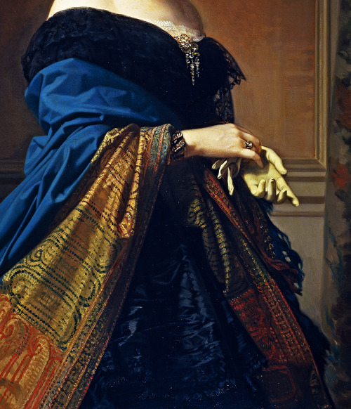 mirroir:Madrazo. Detail from Portrait of Saturnina Canaleta de Girona, 1856.