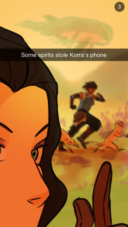 beroberos: I finally finished some korrasami spirit world snapchats, PEACE. [tumblr | society 6]