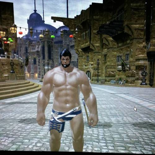 Addicted to this game. Hahaha #finalfantasy #finalfantasyxiv #roegadyn #hesbasicallynaked #gaymer