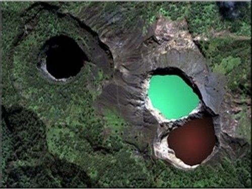 unexplained-events:  r55r5r:  unexplained-events:  The Lakes of Kelimutu - Indonesia The lakes of Kelimutu are three crater lakes which change colors(black, blue, green, and red) overtime due to volcanic activity that started millions of years ago. Locals