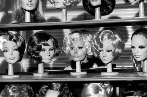 vintageeveryday:Sophia Loren wearing completely different wigs by Alexandre of Paris in Sunflower (1