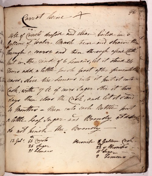 Old manuscript cook book full of recipes - Mary Hartley Lowther Street [Kendal] March 1st 1800