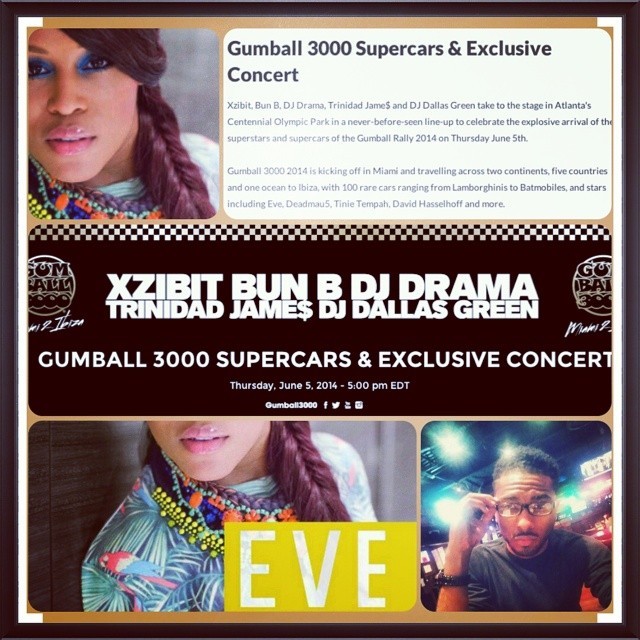 #ATL #Gumball3000 w/ @TheRealEve Tomorrow it’s going DOWN!! I’m so ready! I have a EXTRA TICKET if u wanna roll w/me… Hit me up…