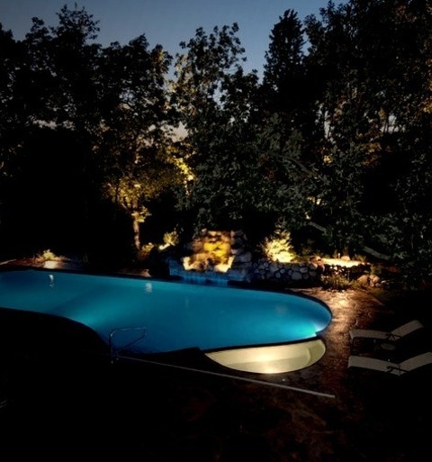 Traditional PoolLarge Elegant Backyard Stone And Custom-shaped Natural Hot Tub Photo
