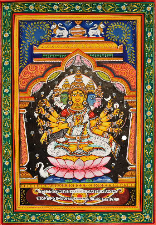 Gayatri Devi, patachitra painting from Odisha