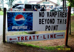 fullmetalfisting: ruffboijuliaburnsides: i assume this is from a LARP, but this is still fuckin hilarious  This isn’t a LARP, it’s a real sign in Forks, Washington that caused me to nearly crash my car as I drove past it  