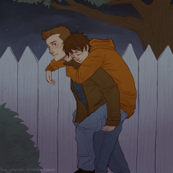 kayaczek:  I don’t know what is it with my dash lately, it’s bombarding me with hundreds of cute Winchester brothers gifs ;_____; so I drew this