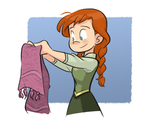 comickergirl:  Anna knits apparently, so sweaters and mittens for all. 