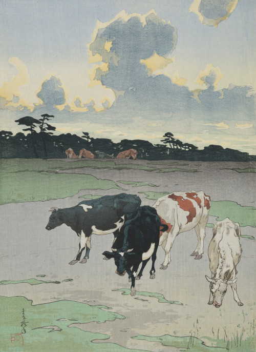Hiroshi Yoshida 吉田 博 (1876 - 1950) - Afternoon in the Pasture (Bokujo no gogo), 1921