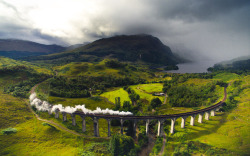 Thegasolinestation:  Scotlandia Dreamin’a Steam Train Passes Along The Glenfinnan