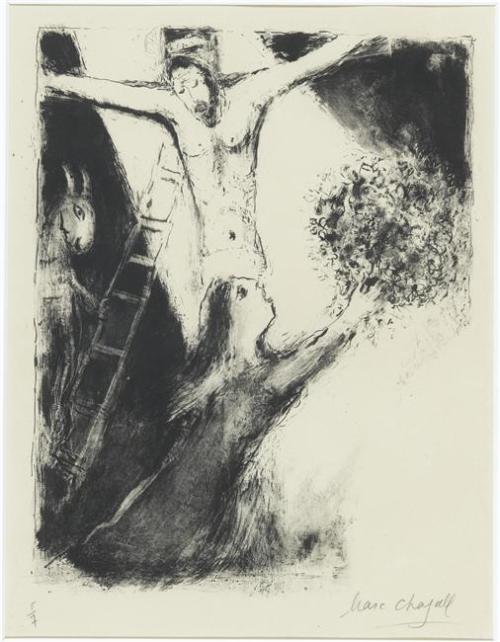 artist-chagall:Crucifixion, 1960, Marc ChagallMedium: lithography,paper