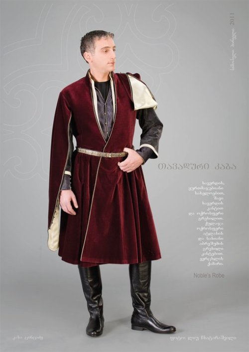 writersblockbuster:Samoseli Pirveli (meaning “first garment”) is a shop that specializes in traditional Georgian clothes, which differ according to the “strata and regions of Georgia” (source). One style of garment is called a “chokha” and