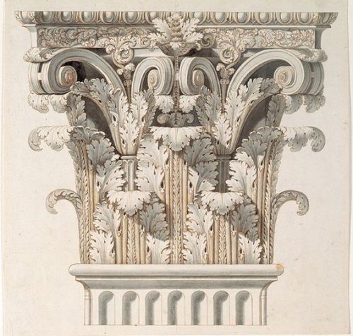 Giocondo Albertolli 1798. Illustration of a Corinthian Capital. Collection of the Cooper Hewitt.#Bui