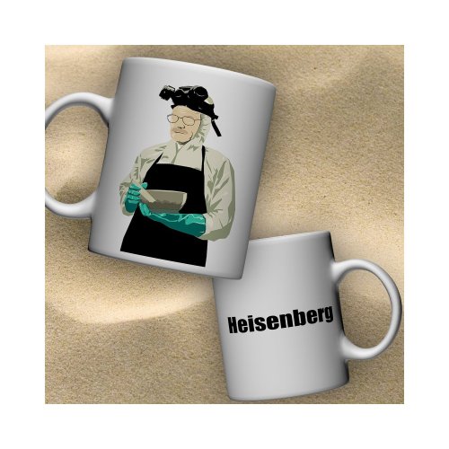 Heisenberg mug :) http://www.amazon.co.uk/dp/B00AW1EOLS