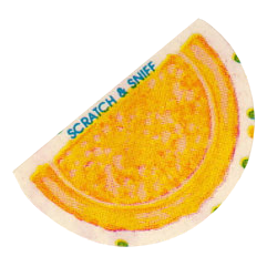 fruit sticker accenting the right