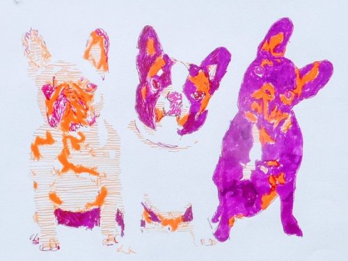 French Bulldogs Art //Kleckerlabor