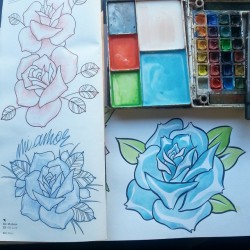 Drawing up some tattoo flash studies. Off