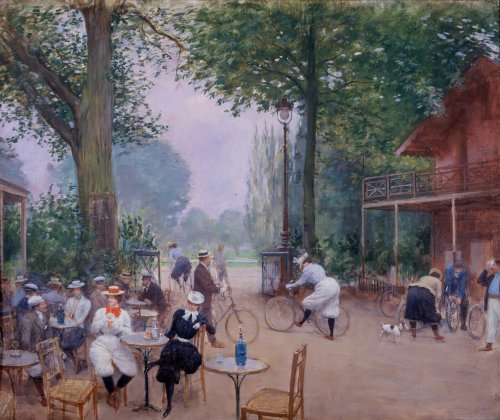 Jean Beraud - The cycling pavilion at the Bois de Boulogne (1900)