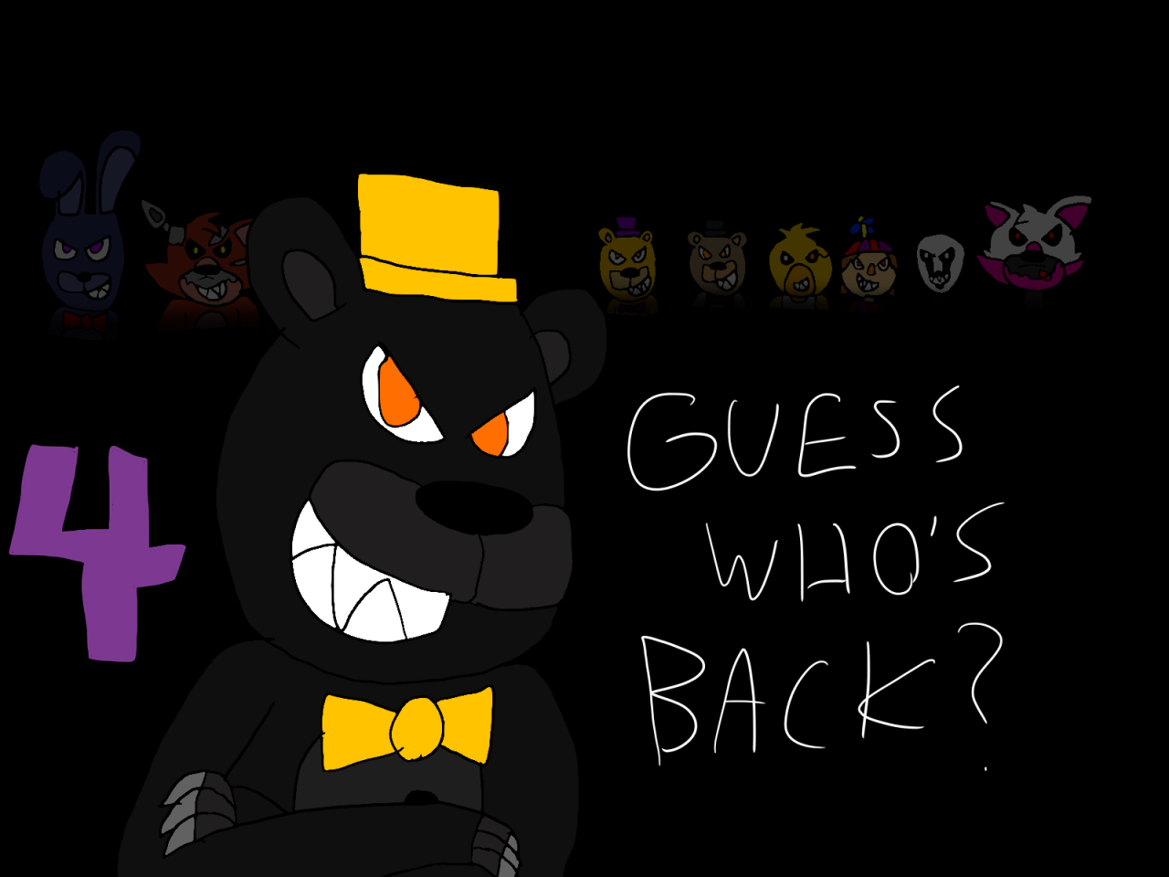 Nightmare Fredbear but I drew him based on real animatronics. :  r/fivenightsatfreddys