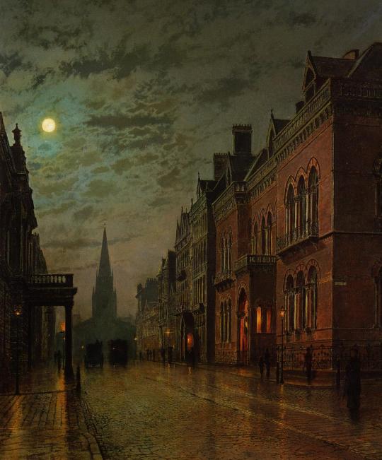 Park Row, Leeds, 1882, John Atkinson Grimshaw Medium: oil,canvas