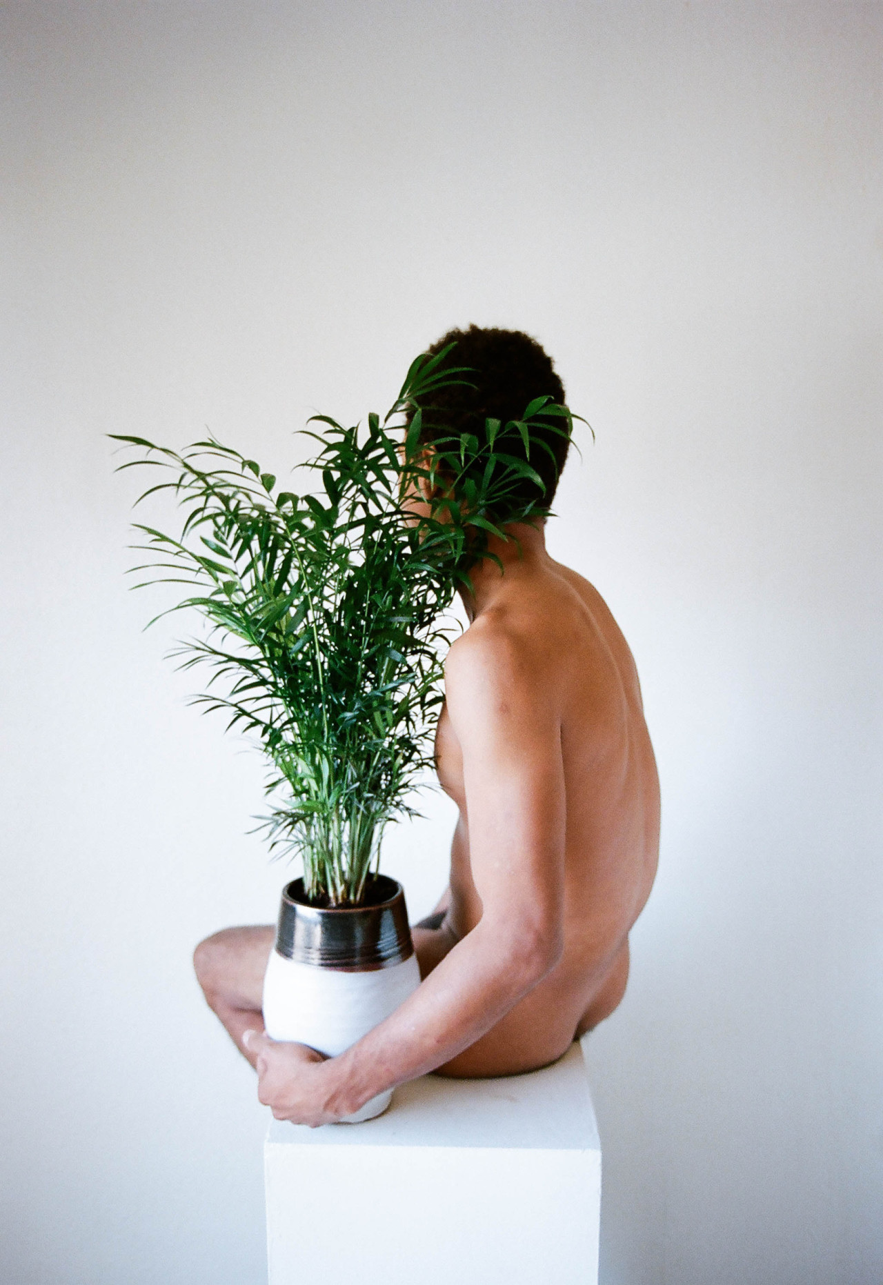 kameronrichie:  Kameron Richie, Portrait with Dwarf Palm, 2015 