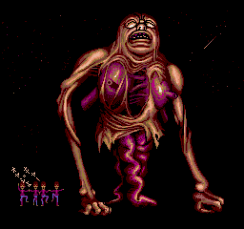 obscurevideogames:  crashcarnival:The pixel artists on Shubibinman 3 got to have a little fun during the staff roll after a fairly sedate game Kaizou Chounin Shubibinman 3: Ikai no Princess (Masaya - PC Engine - 1992) 