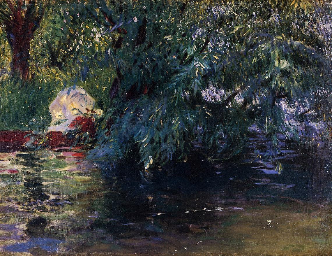 A Backwater, Calcot Mill near Reading, John Singer Sargent, 1888
