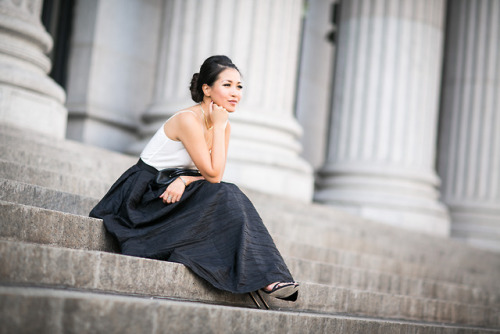 Almost Black and White :: Maxi skirt &amp; Silk cami : Wendy&rsquo;s Lookbook from HeelsFeti