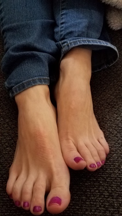 My pretty wife still has the sock marks on her feet.