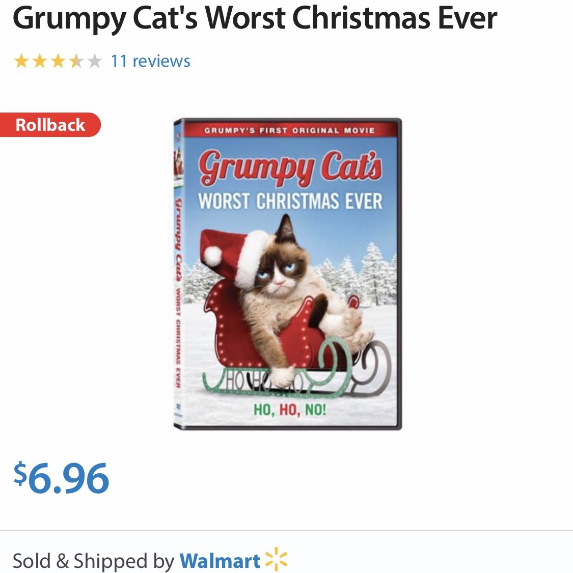 Terrible #BlackFriday Deal On Grumpy Cat's Worst Christmas Ever at Walmart https://grumpy.cat/WCEWalMart