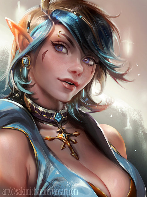 bobmarly7:  breathtakenfantasies:  Elf Girl Portrait by Sakimichan  Elf love