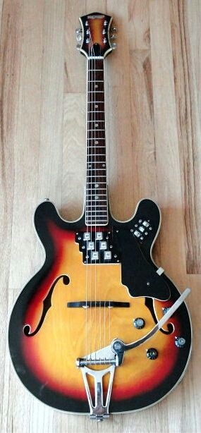 dunny315:  1960 St Moritz guitar. Note the 6 individual pickups, one for each string.