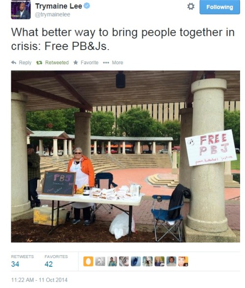 iwriteaboutfeminism:  Protesters gather before the march this afternoon in St. Louis. Saturday, October 11th.   My best friend is there right now