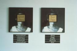 raveneuse:  Lorna Simpson, Good Twin/Evil Twin II, 1989. 