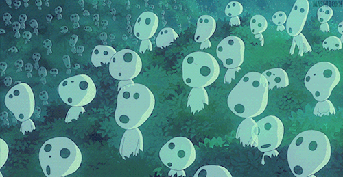 mashironn: In ancient times, kodama (木霊 or 木魂) were said to be kami, nature dieties that dwelled in trees.  Some believed that kodama were not linked to a single tree but could move nimbly through the forest, traveling freely from tree to tree.