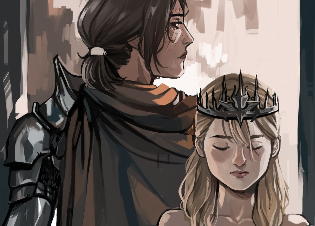 lesly-oh:   Yumikuri Au in which Historia is the queen and Ymir her bodyguard knight